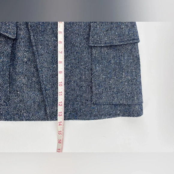 NWT ALC Womens Conan Wrap Mini Pencil Skirt Navy Cream Tweed Size 6 - Picture 9 of 11